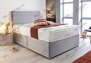 Sleep Factory's Grey Pearl 2 Drawer Divan Bed Set, Mattress and Headboard (3.0FT (Single))