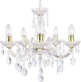 Marie Therese Chandelier Ceiling Light Crystal Effect 5 Arm - (Gold)