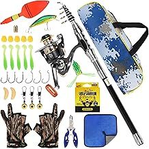 Telescopic Fishing Rod and Reel Combo Set, 2.1m Metal Rod Fishing Pole Kit with Fishing Line/Fishing Lures Accessories/Carrier Bag, Fishing Spinning Rod Reel Combo Full Kit for Saltwater Freshwater