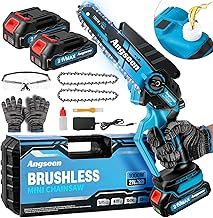 Mini Chainsaw - Brushless Motor 1000W, Electric Chain Saw Cordless 6 Inch with Auto Oiler-System, 4000mAh Battery, Knob Instantly Adjusts Chain Tightness, Small Chainsaw for Cut Wood, Tree Trimming