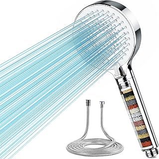 20 Stage Filter Shower Head and Hose 1.5m, 5 Modes High Pressure Hard Water Filter Shower Head for Residual Chlorine Remove