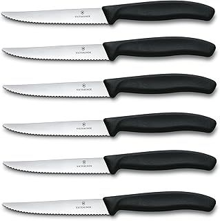 Victorinox Steak knife-Set Swiss Classic 6 pieces in black, Stainless Steel, 22 x 2 x 1.2 cm