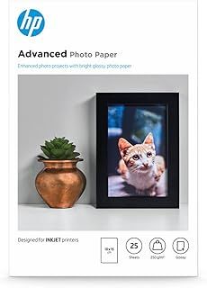 HP Q8691A, 10 x 15 cm Borderless, Advanced Glossy Photo Paper, 250 gsm, 25 Sheets