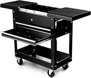 GiantexUK Rolling Tool Cart, Lockable Utility Tool Storage Chest with Wheels, Drawers and Side Handle, Heavy-duty Tools Trolley Cart for Garage Workshop DIY Repair Shop, Load Capacity 220KG