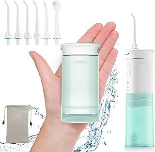 Hangsun Travel Water Flosser, Mini Cordless Oral Irrigator Portable Teeth Cleaner HOC600, IPX7 Waterproof Electric Dental Flossers, Telescopic Water Tank, 6 Jet Tips for Braces Bridges Care