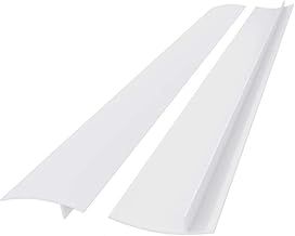 Stove Counter Gap Filler, 25 inch Silicone Gap Cover Between Cooker and Worktop, Heat-Resistant, Easy Clean, White, 2 Pack