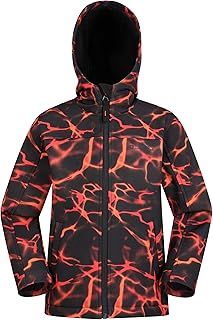Mountain Warehouse Exodus Kids Softshell Jacket - Breathable, Wind & Water Resistant, Fleece Lined Coat for Boys & Girls - For Autumn, Winter, Hiking & Outdoors