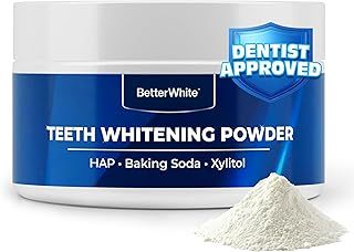 BetterWhite Teeth Whitening Powder - Dentist-Approved & Enamel-Safe | 6 Month Supply | Tea, Coffee, Wine & Smoking Stain Remover | Non-Sensitive Formula | Peroxide-Free | HAP, Baking Soda & Xylitol
