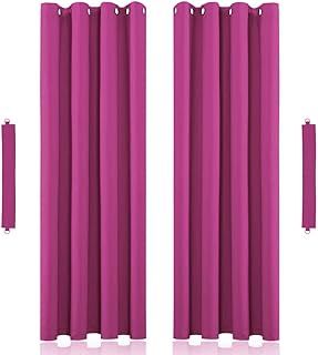 John Aird Eyelet Thermal Energy Saving Blackout Curtains Inc Tie Backs (Fuchsia, 117cm Width x 137cm Drop (46"x 54")