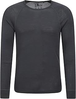 Mountain Warehouse Merino Mens Long Sleeve Thermal Baselayer Top - Lightweight Jumper, Antibacterial & Quick Drying Sweatshirt - for Travel & Outdoors