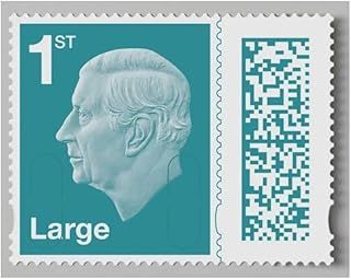 Royal Mail Ltd 8 x 1st Class Large Letter BARCODED Self Adhesive Postage Stamps