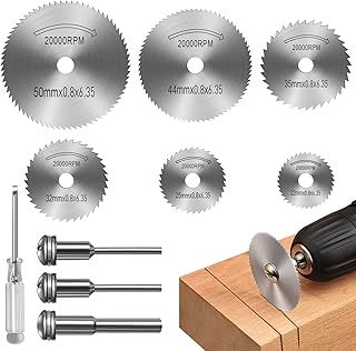 Cutting Wheel Set for Rotary Tool, HSS Cutting Discs Circular Saw Blades for Wood Plastic Metal Cutting (One Screwdriver)