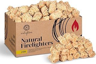 200 Natural Firelighters for Wood Burners, Fire Lighters, Firelighter for Stove, BBQ cooking, Wood Wool Fire Starters for Stoves and Wood Burner - Barbecue, Fire Pit, Pizza Oven. Large Box, 2.2KG