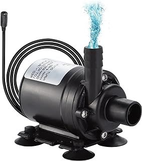HSEAMALL DC 12V Mini Water Pump,Brushless Submersible Water Pump Amphibious Pump for Pond Aquarium Fish Tank Solar Fountain Pool Water Circulation (Water Pump DC 12V)