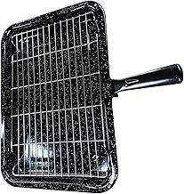 Universal Oven Cooker Grill [2 Pieces/Black] – 285 x 275 mm Grill Rack with Pan & Detachable Handle, Oven-Safe Cake Pan with Grill Rack, Rectangular – Cooker Parts & Accessories