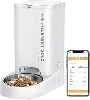 PETKIT Automatic Cat Feeder, 2.4GHz Auto Cat Feeder with App Control 3L, Low Food & Blockage Sensor, 304 Stainless Steel Bowl, Fresh Lock Technology,1-30 Meals/Day Anti-Clog Pet Feeder, White