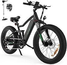 HITWAY 26" 4.0 Fat Tire Electric Bike,Electric Bicycle with 250Watt Moter 48V 15Ah Lithium Battery, 7 Speed Gear E Mountain Bike，range 55-80km