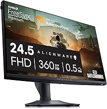 Alienware AW2523HF 24.5 Inch Full HD (1920x1080) Gaming Monitor, 360Hz, Fast IPS, 0.5ms, AMD FreeSync Premium, VESA AdaptiveSync, 99% sRGB, HDR 10, DisplayPort, 2x HDMI, 5x USB, 3 Year Warranty