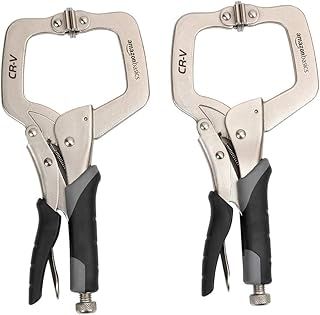 Amazon Basics Metal Face Clamp, 11-inch, 2-Pack, Black/Silver