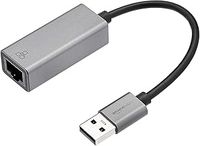 Amazon Basics Aluminum Gigabit USB 3.0 to Ethernet Adapter - Compact Plug and Play Network Adapter, Grey