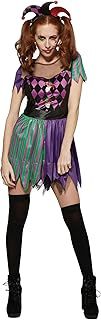 Rubie's Official Harlequin Jester Ladies Halloween Costume, Creepy Circus Theme, Adult Fancy Dress