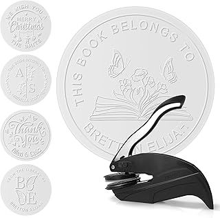 Book Embosser Personalized Round Embosser Custom Library Stamp Personal Seal Gifts for Readers Library