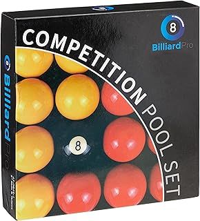 Unisex 2-Inch Billiard Ball Set (Red and Yellow)