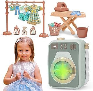 koolbitz Microwave Oven Toy and Play Food accessories, Real Working Spinning with Light and Sound with Dough Clay Set and Pretend Food Cutting Fruits Vegetables Kids Kitchen Set 50 Pcs