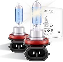 Sinoparcel H11 Halogen Low Beam Headlight or Fog Light Bulb, Brightness Replacement for Standard 711 55W Bulb, Pack of 2