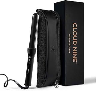 CLOUD NINE The Curling Wand Hair Curler | Styling Tool Variable Temperature Control 125°C to 175°C Range of Hair Types Strong Shiny Healthy Results | Ceramic Barrel Pivoting Cord | Quick Heat