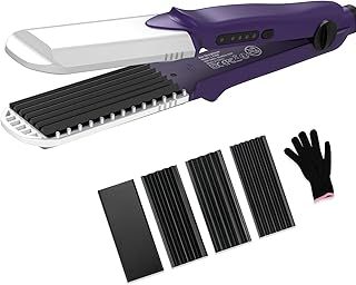 janelove Hair Crimper,Crimping Iron,Volumizing Hair Iron for Texture,for Thin Fine Hair,Root Volume,4 in 1 Hair Straightener and Hair Crimper for Women