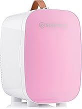 Pro6 Luxury Mini Fridge Cooler | 6 Litre / 8 Cans | AC and Exclusive USB Power Option | Portable Small Fridge for the Office, Bedroom, Car, Travel, Skincare & Cosmetics (Pink)