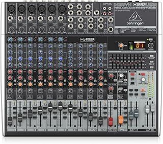 Behringer XENYX X1832USB Premium 18-Input 3/2-Bus Mixer with XENYX Mic Preamps and Compressors, British EQ, 24-Bit Multi-FX Processor and USB/Audio Interface, Compatible with PC and Mac