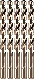 amoolo 10mm 5pcs Cobalt Drill Bit, M35 HSS Metric Cobalt Drill Bit Set for Hard Metal, Stainless Steel, Cast Iron
