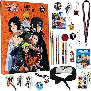 Naruto Advent Calendar 2024 Kids Anime Stationery Countdown Xmas Kawaii Gifts (Orange)