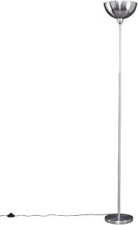 MiniSun | Modern Brushed Chrome Uplighter Floor Lamp with a Bowl Shaped Shade | Floor Lamps & Torchieres, Home Décor, Improvement & Lifestyle Essential