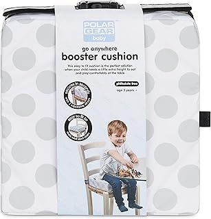 Polar Gear Baby Booster Cushion – Lightweight Booster Seat for Children 3 Years+ Easy to Clean Wipe Down Cover, Adjustable Straps – 8cm Thick Foam Booster Seat Dining Chair – Polka Dot