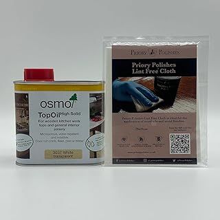 Osmo Top Oil White 500ml (3037) + Free Priory Polishes Lint Free Cloth