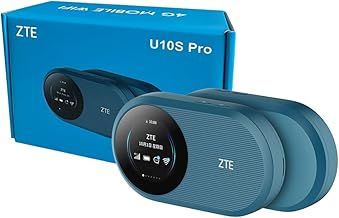 ZTE U10S Pro Blue, 4G+LTE Mobile Wi-Fi 6, unlocked low-cost portable travel WiFi, connects 32 Devices, 3000mAh 10hr Battery life, roams on all world networks, no configuration required