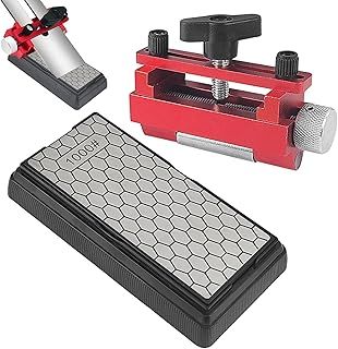 Chisel Sharpening Kit, Diamond Sharpening Stones, Equipped with Honing Guide, with Cowhide Box Base 18 CM * 9 CM * 3 CM Sharpening Stone, Chisel Sharpener with 400/1000 Grit