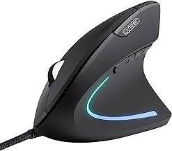 Wired Vertical Mouse, USB Ergonomic mouse with 4 Adjustable DPI, 6 Buttons 1.5M cable Computer Mouse for Laptop, Desktop, PC(Black)