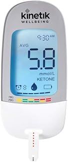 Kinetik Wellbeing Blood Sugar Monitor - Glucometer Kit for Diabetic Home Testing Used by the NHS - Monitor Glucose with Precision - Suitable for Pregnancy - Supporting Diabetes UK