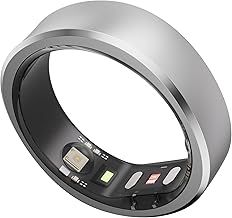 RingConn Smart Ring, No App Subscription, Size First with Sizing Kit, 7-Day Battery Life Activity & Sleep Tracker/Stress/Heart Rate Monitor, Waterproof Compatible with iOS & Android(Silver, Size 11)
