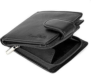 Wallets Mens Slim RFID Blocking Genuine Leather with Zip Coin Pocket, Banknote Compartments, Card Holders Pouch ID Window. Wallet for Men with Gift Box