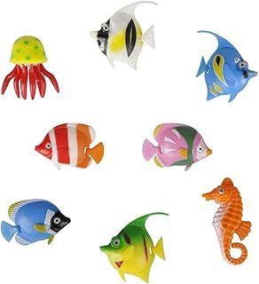 MiniSun | Assorted Bubble Lamp Aquarium Tropical Fish/Jellyfish and Seahorse | Mood Lights, Home Décor & Improvement Essential | Pack of 8