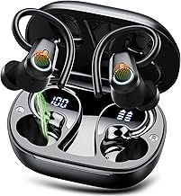 Wireless Earbuds, Bluetooth Headphones 5.4 HiFi Stereo, 50H Wireless Earphones with 4 ENC Noise Cancelling Mic, IP7 Waterproof Sport Ear Buds with Earhooks, LED Display Wireles Headphones for Running