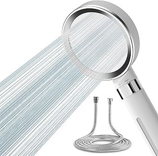 Magichome Shower Head and Hose 2M, Filter Shower Head with PP Cotton and Activated Carbon Fiber Filter to Remove Residual Chlorine and Other Impurities, Water-Saving Showerhead with Stop Function