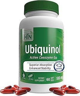 Ubiquinol 100mg 60 (Soy-Free) (Non-GMO) EAF CoQ10 (Enhanced Absorption Formula Coenzyme Q10 as Kaneka Ubiquinol) by Health Thru Nutrition (60 Softgels)
