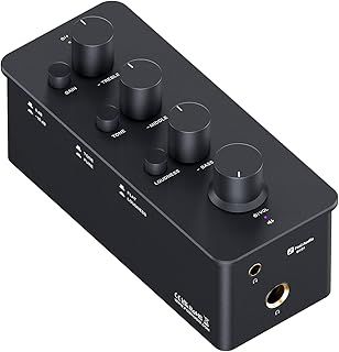 Fosi Audio SK01 Headphone Amplifier Equalizer Preamp with Bass Midrange Treble Tone Control and Loudness Compensation Portable Class A Analog Amp with 3.5mm 6.35mm Jacks