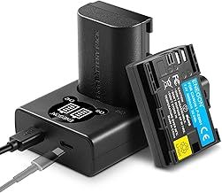 ENEGON LP-E6NH Battery(2 * 3000mAh) and LCD Charger Kit for Canon EOS R7, R5, R6, R, 5D Mark II/III/IV, 5DS R, 6D, 6D Mark II, 7D, 7D Mark II, 90D, 60D, 70D, 80D Cameras